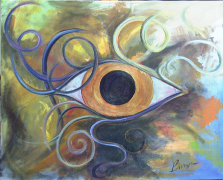 Orange Eye by Holly Burger, Oil on Canvas